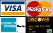 VISA, MasterCard, AmericanExpress, Discover